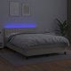vidaXL Κρεβάτι κοντινενταλ με LED, κρεμ οικοδερμα 140x190 cm