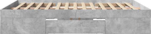 vidaXL Rama lozka, szarosc betonu, 150x200 cm, material drewnopochodny