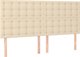 vidaXL Κρεβάτι Κοντινεντάλ με Στρώμα, Κρεμ, 160x200cm, Ύφασμα