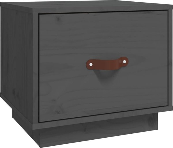 vidaXL vidaXL Szafka nocna, szara, 40x34x35 cm, lite drewno sosnowe