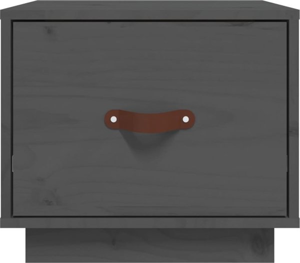 vidaXL vidaXL Szafka nocna, szara, 40x34x35 cm, lite drewno sosnowe