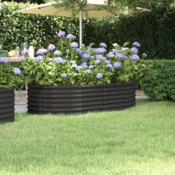 vidaXL vidaXL Donica ogrodowa, malowana proszkowo stal, 152x80x36cm, antracyt