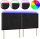 vidaXL Κεφαλάρι κρεβατιού με LED, μαύρο, 180x5x118/128 εκ, βελούδο