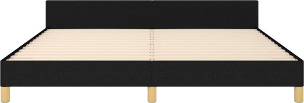vidaXL Πλαισιο κρεβατιου με κεφαλαρι, μαυρο, 180x200 cm, υφασμα