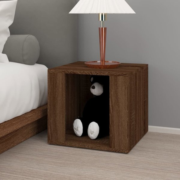 vidaXL Κομοδίνο σε χρώμα καφέ δρυς, 41x40x36 εκ., κατασκευασμένο από ξυλώδες υλικό