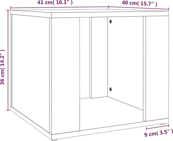 vidaXL Κομοδίνο σε χρώμα καφέ δρυς, 41x40x36 εκ., κατασκευασμένο από ξυλώδες υλικό