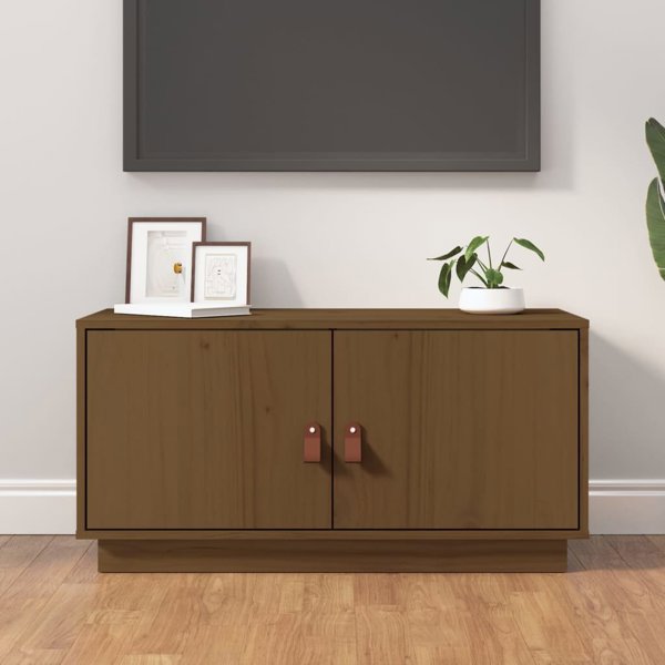 vidaXL Szafka pod TV miodowy braz 80x34x40 cm lite drewno sosnowe