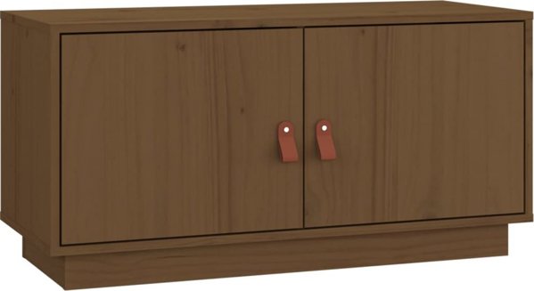 vidaXL Szafka pod TV miodowy braz 80x34x40 cm lite drewno sosnowe