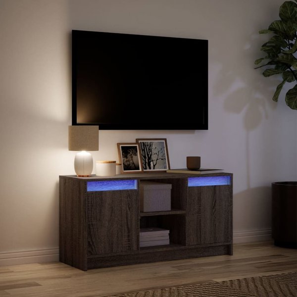 vidaXL Σκαφιέρα TV με LED, καφέ δρυς, 100x34x50 εκ.