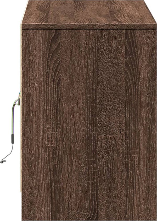 vidaXL Σκαφιέρα TV με LED, καφέ δρυς, 100x34x50 εκ.