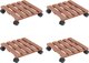 vidaXL Stojaki na kolkach pod donice, 4 szt., braz, 30x30x7,5 cm, WPC