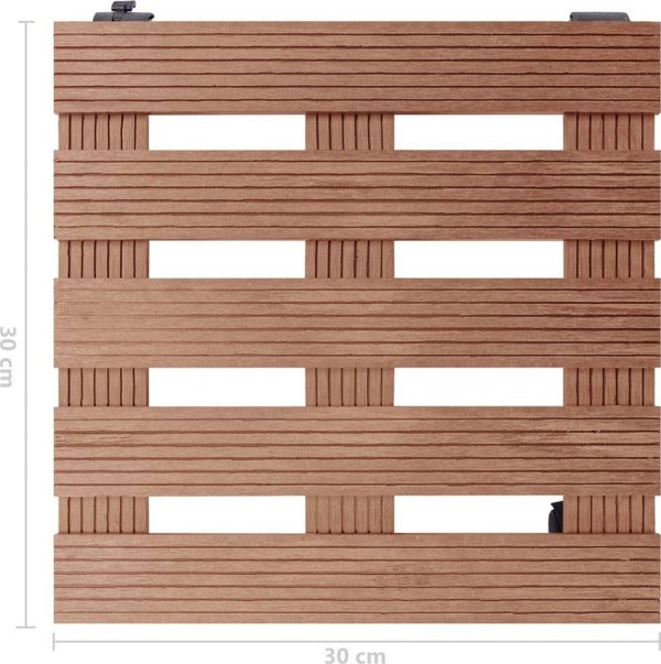 vidaXL Stojaki na kolkach pod donice, 4 szt., braz, 30x30x7,5 cm, WPC