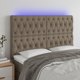 vidaXL Zaglowek do lotka z LED, taupe, 160x7x118/128 cm, ypogeio