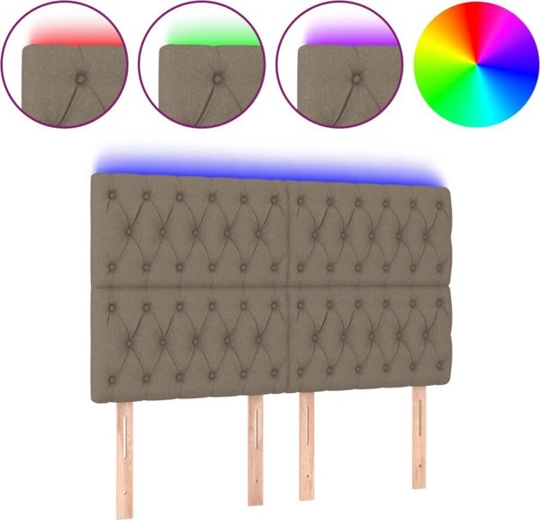 vidaXL Zaglowek do lotka z LED, taupe, 160x7x118/128 cm, ypogeio