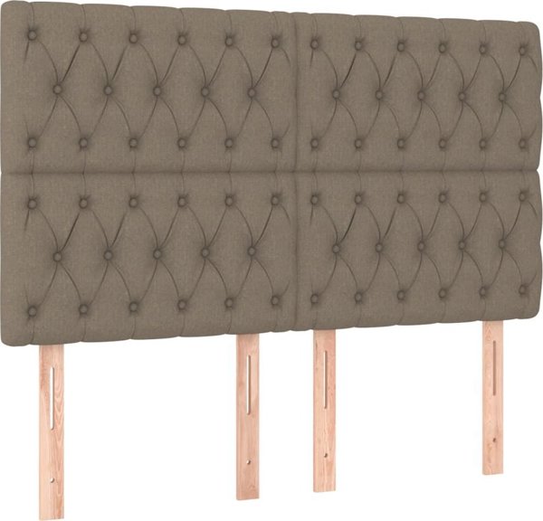 vidaXL Zaglowek do lotka z LED, taupe, 160x7x118/128 cm, ypogeio