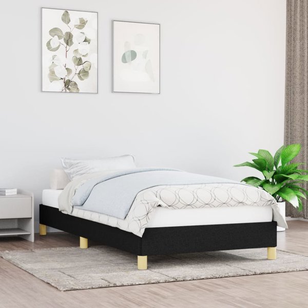 vidaXL Σκελετός κρεβατιού, μαύρος, 80x200 cm, υφασμάτινος