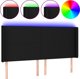 vidaXL Κεφαλάρι κρεβατιού με LED, μαύρο, 203x16x118/128 εκ., ύφασμα