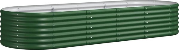 vidaXL Donica ogrodowa, malowana proszkowo stal, 224x80x36 cm, zielona