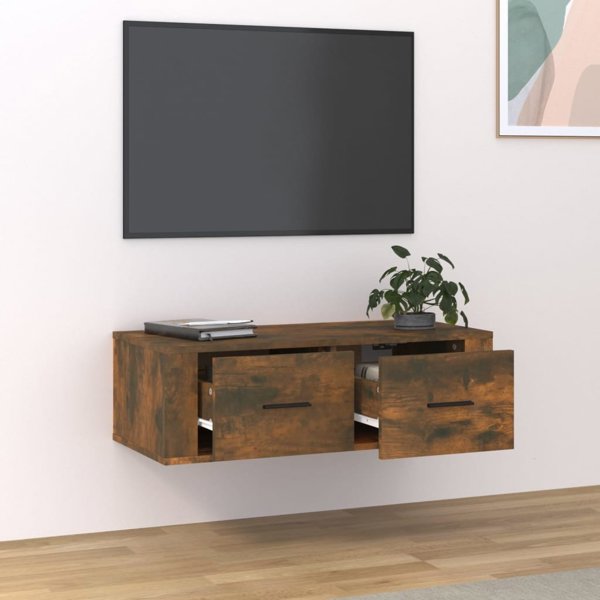 vidaXL Επιτοίχιο ντουλάπι για TV, κίτρινο δρυς