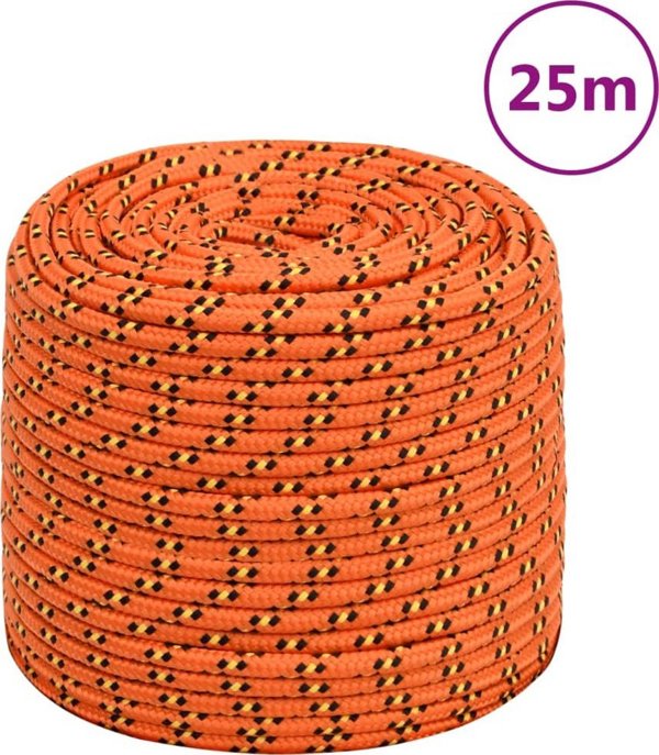 vidaXL Ναυτική Σχοινί πορτοκαλί 6 mm 25 m πολυπροπυλένιο