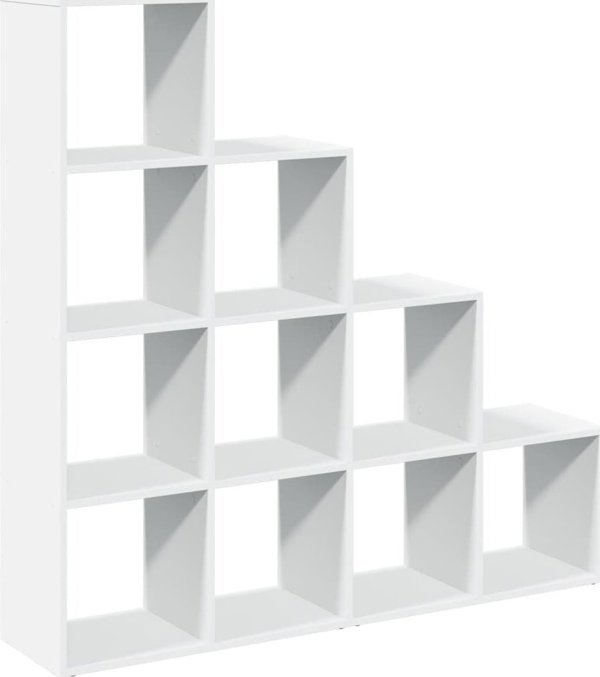vidaXL Διαχωριστικό ράφι, 4 επίπεδα, λευκό, 131,5x29x131,5 cm