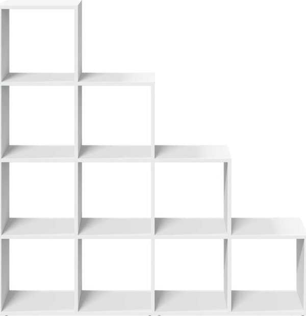 vidaXL Διαχωριστικό ράφι, 4 επίπεδα, λευκό, 131,5x29x131,5 cm