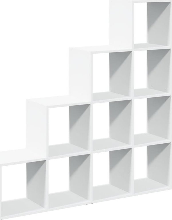 vidaXL Διαχωριστικό ράφι, 4 επίπεδα, λευκό, 131,5x29x131,5 cm