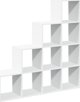 vidaXL Διαχωριστικό ράφι, 4 επίπεδα, λευκό, 131,5x29x131,5 cm