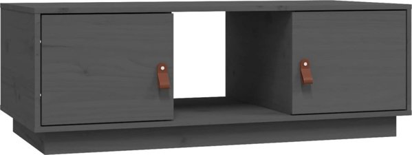 vidaXL Stolik kawowy, szary, 100x50x35 cm, lite drewno sosnowe