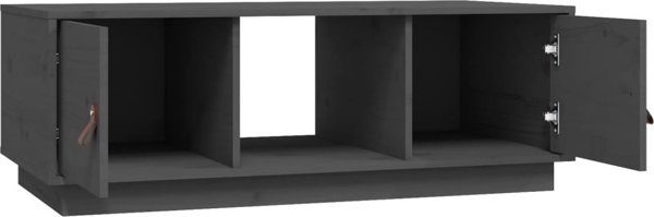 vidaXL Stolik kawowy, szary, 100x50x35 cm, lite drewno sosnowe