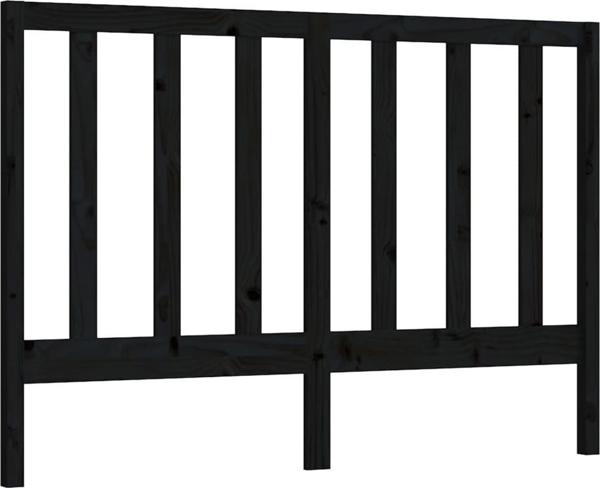 vidaXL Κεφαλάρι κρεβατιού, μαύρο, 126x4x100 cm, μασίφ πεύκο