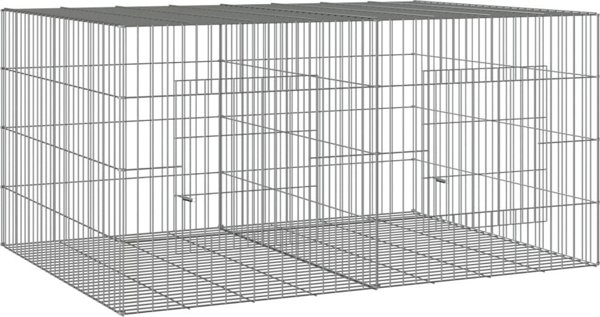 vidaXL Κλουβί για κουνέλι, 2 πάνελ, 110x79x54 εκ., γαλβανισμένο σίδερο