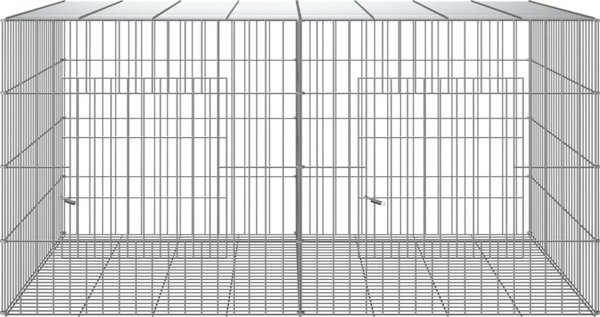 vidaXL Κλουβί για κουνέλι, 2 πάνελ, 110x79x54 εκ., γαλβανισμένο σίδερο