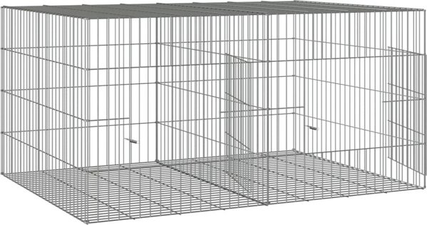vidaXL Κλουβί για κουνέλι, 2 πάνελ, 110x79x54 εκ., γαλβανισμένο σίδερο