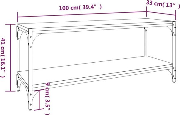vidaXL Σύνθεση Τηλεόρασης, Δρυς Sonoma, 100x33x41 εκ.