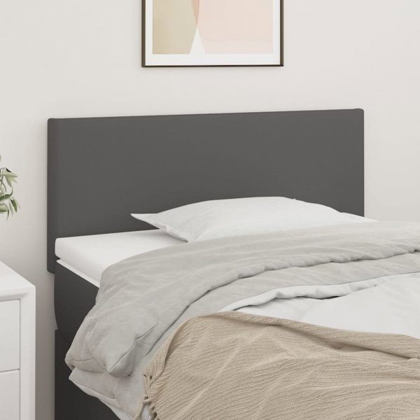 vidaXL Προσκέφαλο Κρεβατιού, Γκρι, 90x5x78/88 cm, Συνθετικό Δέρμα