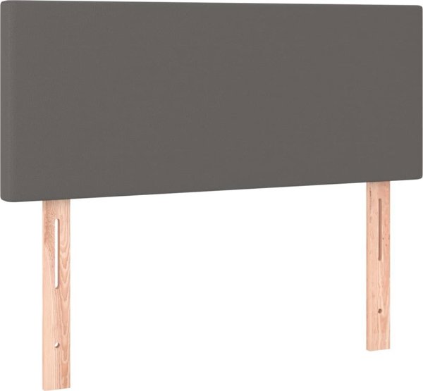 vidaXL Προσκέφαλο Κρεβατιού, Γκρι, 90x5x78/88 cm, Συνθετικό Δέρμα