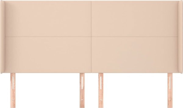 vidaXL Zaglowek uszak, cappuccino, 163x16x118/128 cm, sztuczna skora