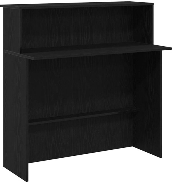 vidaXL Biurko recepcyjne czarne 100x50x103,5 cm Drewno klejone