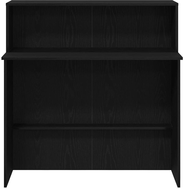 vidaXL Biurko recepcyjne czarne 100x50x103,5 cm Drewno klejone