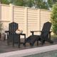 vidaXL Κάθισμα Adirondack με σκαμπό και τραπεζάκι, HDPE, ανθρακί