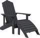 vidaXL Κάθισμα Adirondack με σκαμπό και τραπεζάκι, HDPE, ανθρακί