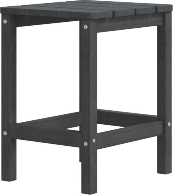 vidaXL Κάθισμα Adirondack με σκαμπό και τραπεζάκι, HDPE, ανθρακί