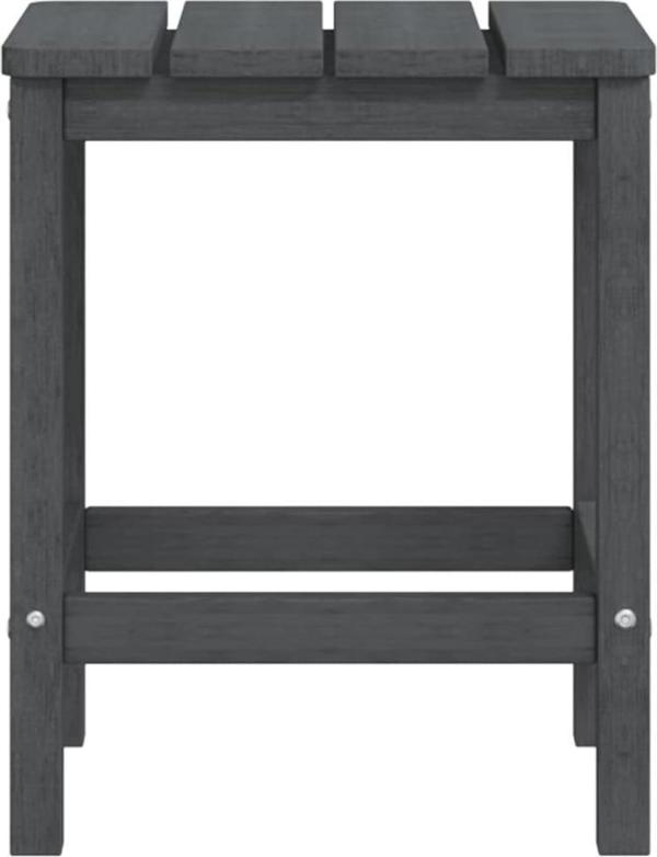 vidaXL Κάθισμα Adirondack με σκαμπό και τραπεζάκι, HDPE, ανθρακί