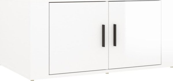 vidaXL Τραπεζάκι καφέ λευκό υψηλής γυαλάδας, 80x50x36 cm