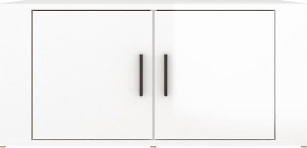 vidaXL Τραπεζάκι καφέ λευκό υψηλής γυαλάδας, 80x50x36 cm