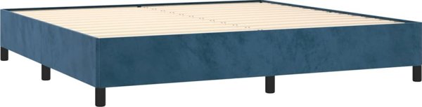 vidaXL Κρεβατοκάμαρα, σκούρο μπλε, 200x200 εκ, επενδυμένη με βελούδο