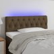 vidaXL Zaglowek do lozka z LED ciemnobrazowy 90x7x78/88 cm tkanina