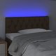 vidaXL Zaglowek do lozka z LED ciemnobrazowy 90x7x78/88 cm tkanina