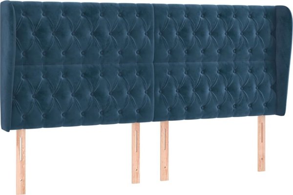 vidaXL Κεφαλάρι τύπου uszak, σκούρο μπλε, 203x23x118/128 εκ., βελούδο